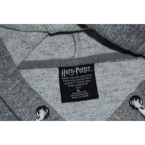 Wizarding World Harry Potter Slytherin Draco Hoodie Mens Size XL Gray - Picture 4 of 5